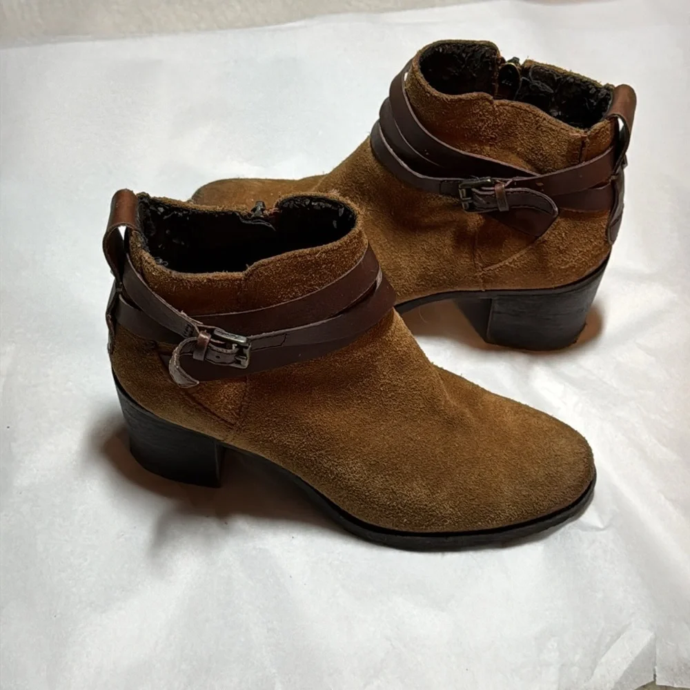 Sam Edelman‎ Hannah brown suede ankle boots Sz 6 1/2